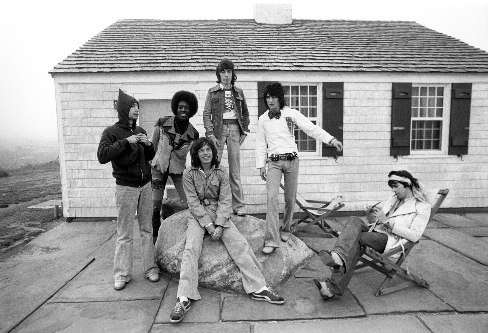 The Rolling Stones at Andy Warhols house.
Montauk, NY. 1975