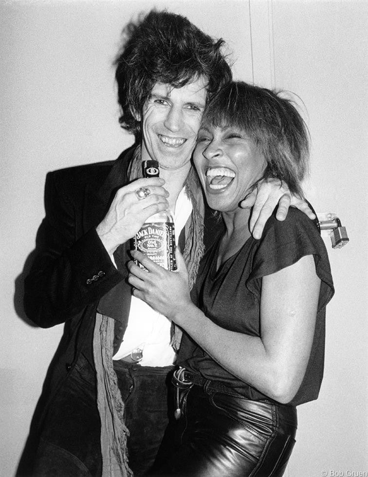 Keith Richards and Tina Turner backstage at The Ritz, NYC, 1983