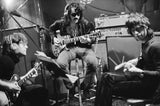 (From left to right) John Lennon, Wayne 'Tex' Gabriel and Mick Jagger recording at The Record Plant. NYC, 1973