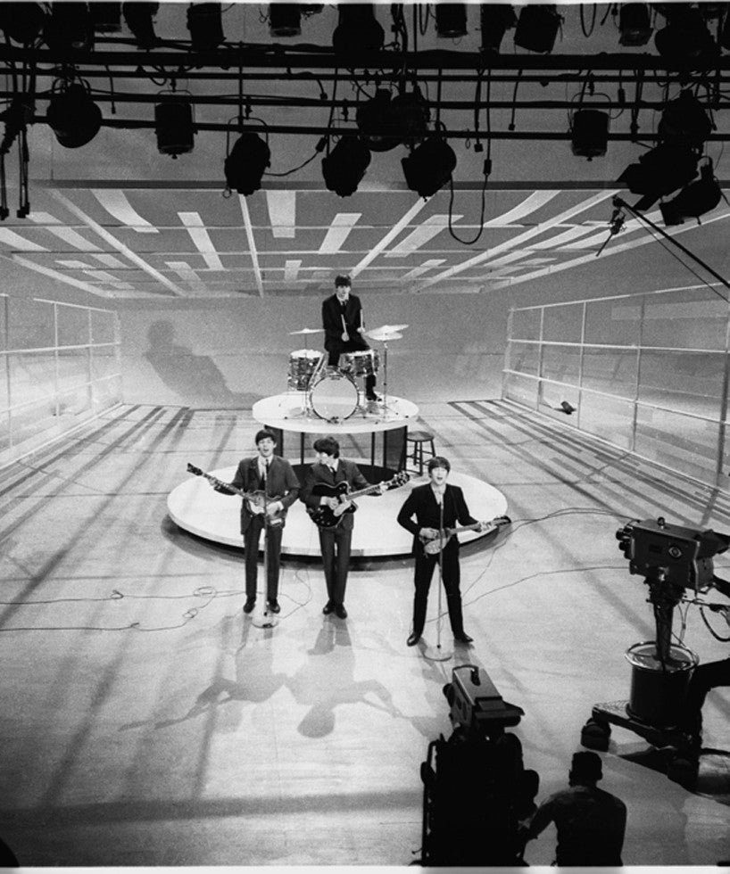 The Beatles taping the Ed Sullivan Show, 1964