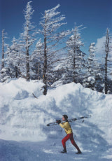 A skier at the Stowe Mountain Resort, Vermont, USA, March 1962.