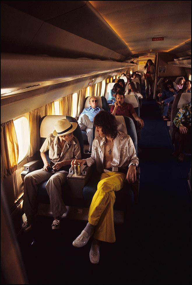 On board The Rolling Stones plane, 1972