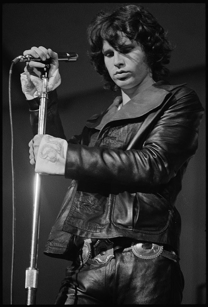 Jim Morrison on stage.