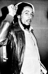 Bob Marley backstage at Ahoy Hall in Rotterdam, Netherlands, 7th July 1978.