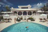 Guests around the pool at Elephant Walk, Duncan McMartin's villa in Bermuda, September 1977.