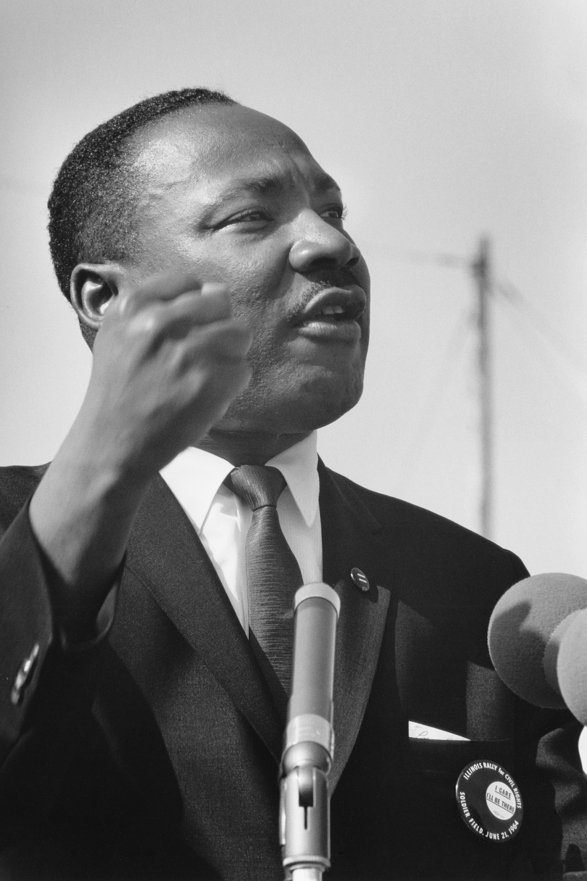 Dr. Martin Luther King makes a speech at the ‘Illinois Rally for Civil Rights’ at Soldier Field in Chicago, IL, US, June 21, 1964.