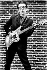 Elvis Costello after a radio performance in Bussum, Netherlands, 1977.