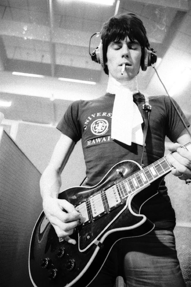 Keith Richards during a session at Olympic Studios in London.