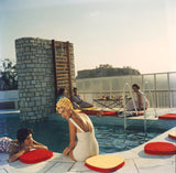Young women by the Canellopoulos penthouse pool, Athens, July 1961.
