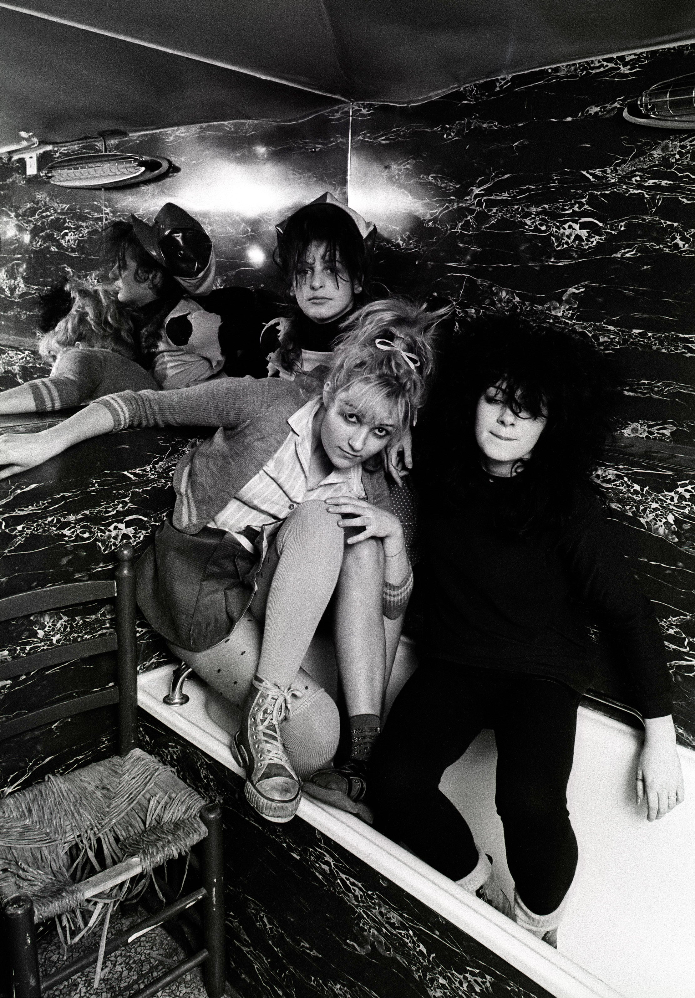 The Slits bathroom photosession 1982 Ari Up and Viv Albertine