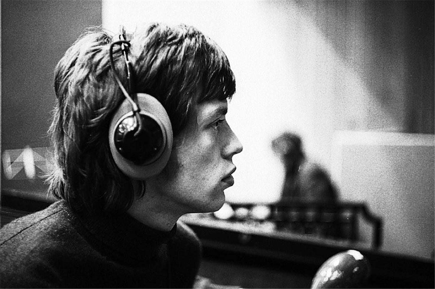 Mick Jagger during a session at Olympic Studios in London.