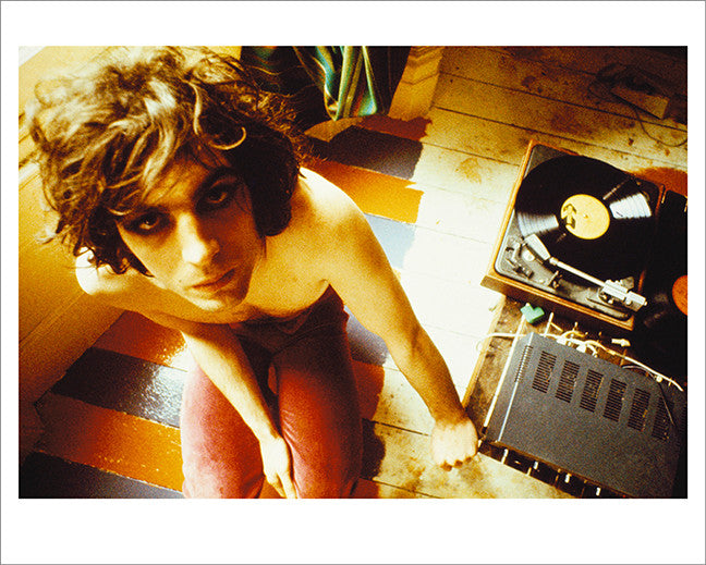 Syd Barrett with record player.
Mad Cap Laughs album session.
London, UK. 1969