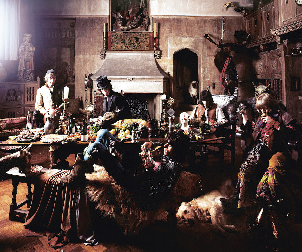 The Rolling Stones -Beggars Banquet "Dogs into Camera". At Sarum Chase castle in Hampstead, London, UK. 1968
