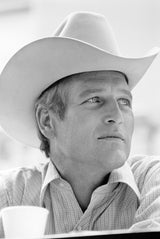 American actor Paul Newman wearing a cowboy hat in a publicity still for the 1972 comedy western ‘Pocket Money’, Tuscon, Arizona.
