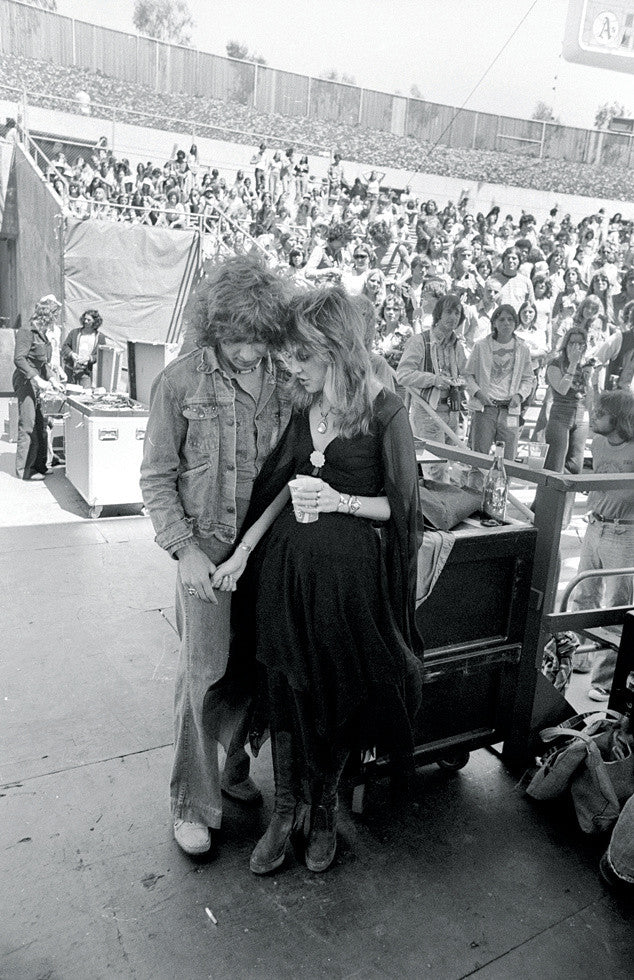 Stevie Nicks and friend at the Oakland Coliseum, CA. 1976.