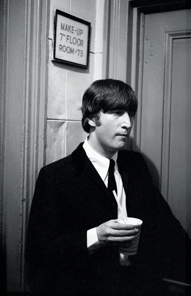 John Lennon backstage before going on the Ed Sullivan show. February 1964.