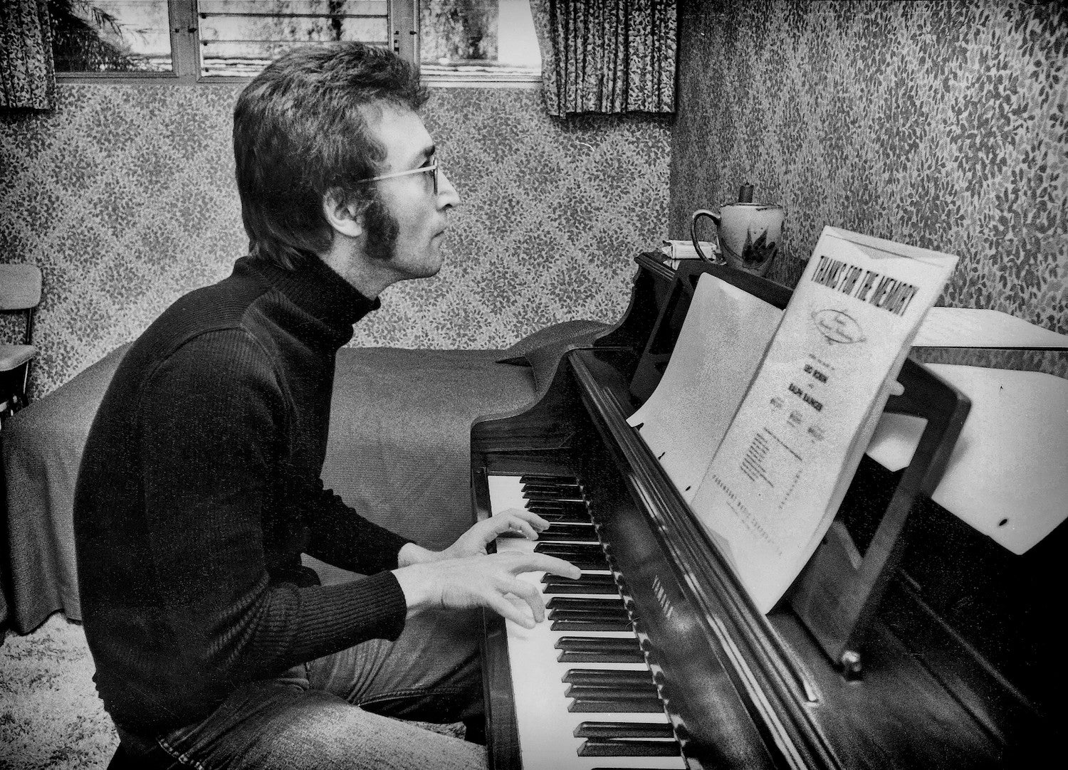 John Lennon composing in Los Angeles for the album