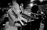 Allman Brothers Band performing outside at the Overton Park Theatre Memphis, TN. May 9, 1971