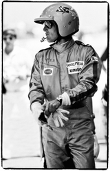 American actor Paul Newman photographed during a 12-hour race where he was co-driving a Porsche 911S with Bill Freeman, at Sebring raceway in Florida, USA, 1977