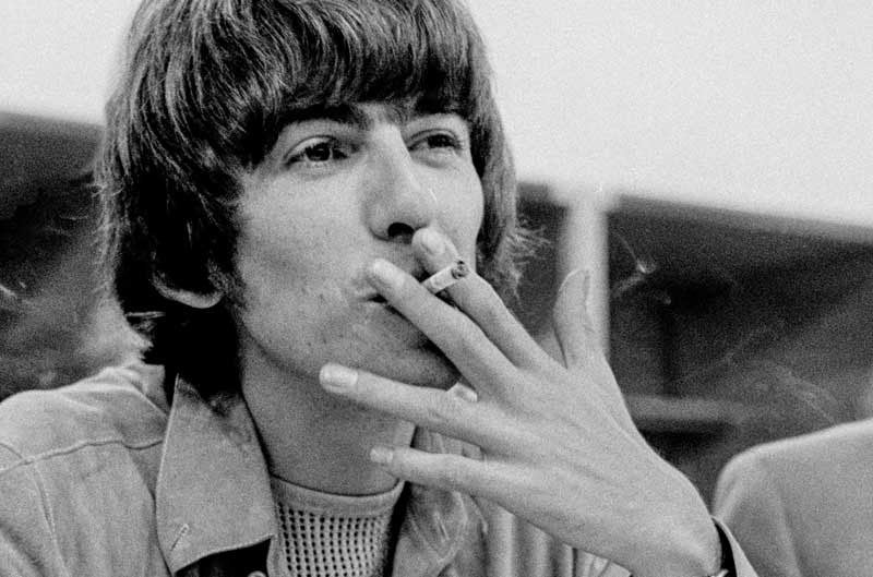 George Harrison captured backstage before what would be their last live concert performance, in San Francisco at Candlestick park, August 29, 1966.