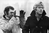 American film star Robert Redford (right) and director Sidney Pollack (left) on the set of ‘Three Days of the Condor’, 1975.