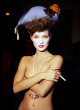 Kate Moss backstage at fashion show in Paris. 1993.
