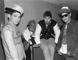 Adam "Ad-Rock" Horovitz, DJ Hurricane, Michael "Mike D" Diamond and Adam "MCA" Yauch of The Beastie Boys at the Capitol Theatre in Passaic NJ. April 1, 1987.