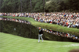 Jack Nicklaus walks onto the 16th green during Round 1 of the 1975 Masters Tournament at Augusta National GC. Augusta, Georgia.