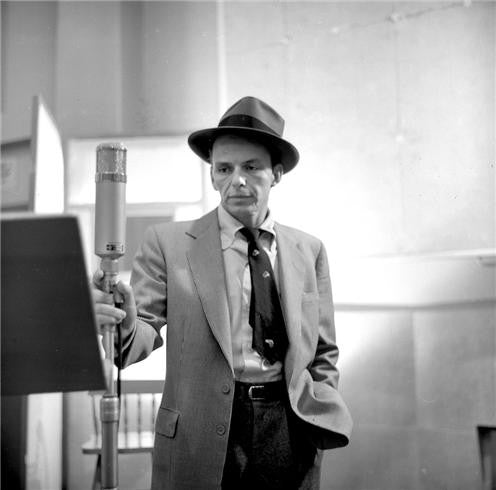 Frank Sinatra in recording studio.
New York. 1956