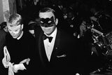 Mia Farrow and Frank Sinatra attending Truman Capotes Black and White ball. 1966