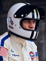 Steve McQueen is photographed at Sebring International Raceway in Florida on March 21, 1970. Alongside his many films, McQueen's passion for racing would make him a successful racecar driver.