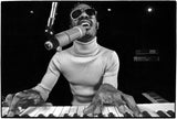 August 30, 1974, Stevie rehearsing on his piano in Los Angeles for an upcoming concert.