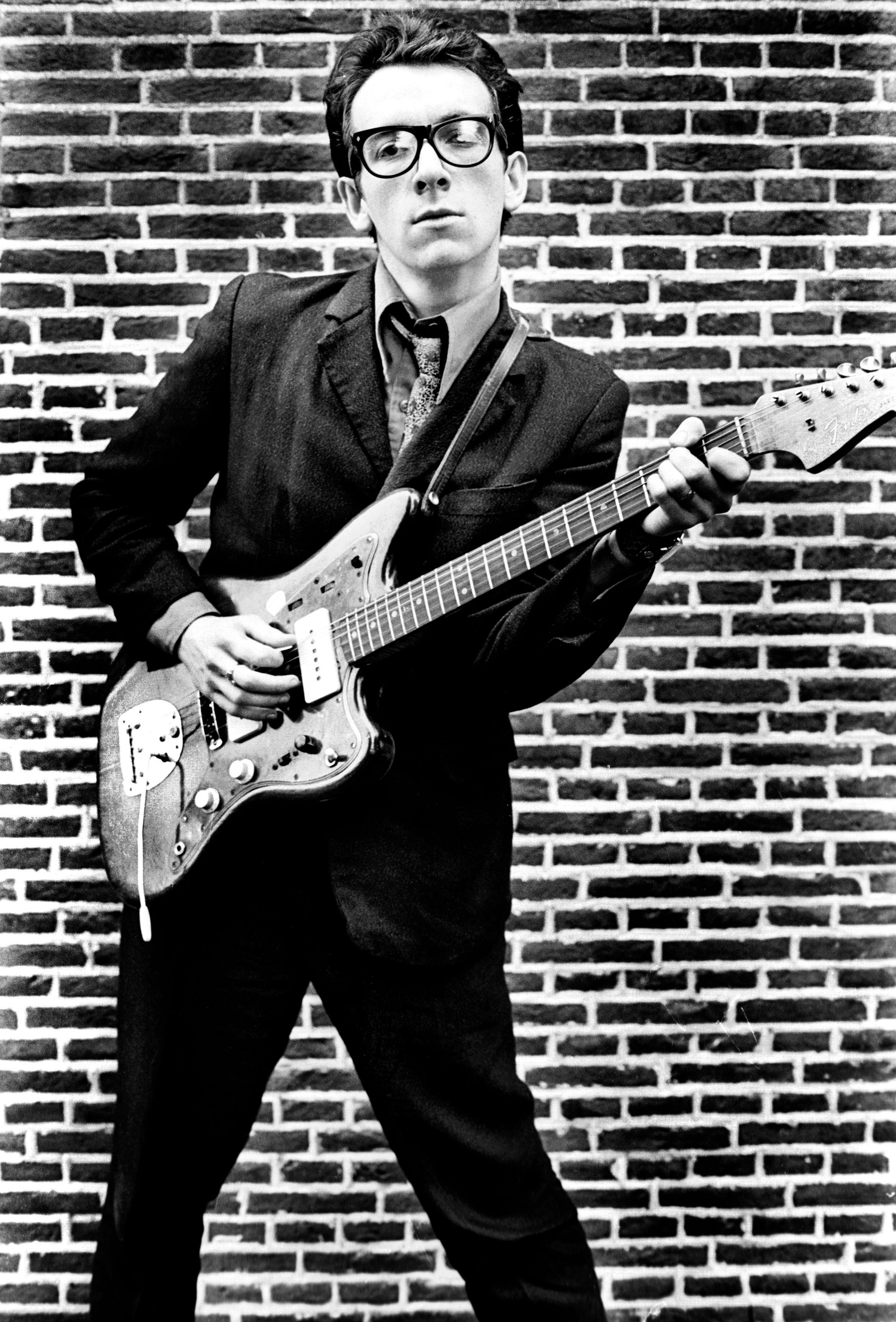 Elvis Costello after a radio performance in Bussum, Netherlands, 1977.