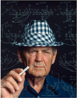 Alabama head coach Paul Bear Bryant writing a play on the board during a photo shoot.
Tuscaloosa, Alabama 11/17/1979