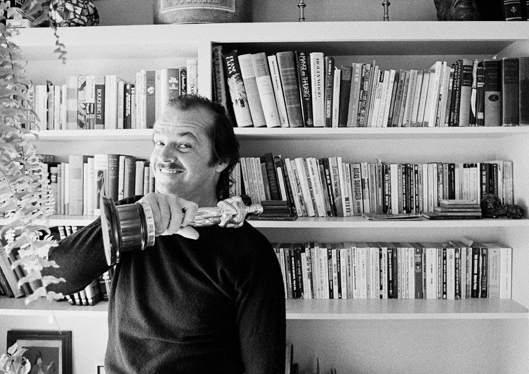 Jack Nicholson holds his Academy Award for Best Actor for One Flew Over the Cuckoo's Nest (1975).