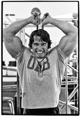 Arnold Schwarzenegger, Flexing photographed in Los Angeles, CA. 1976