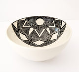 Sgraffito Half Moon Spirit Eye Bowl 7"