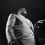 American jazz pianist, organist, bandleader and composer Count Basie playing the piano on stage during a performance at the Blue Note, Chicago, IL, US, in 1962.