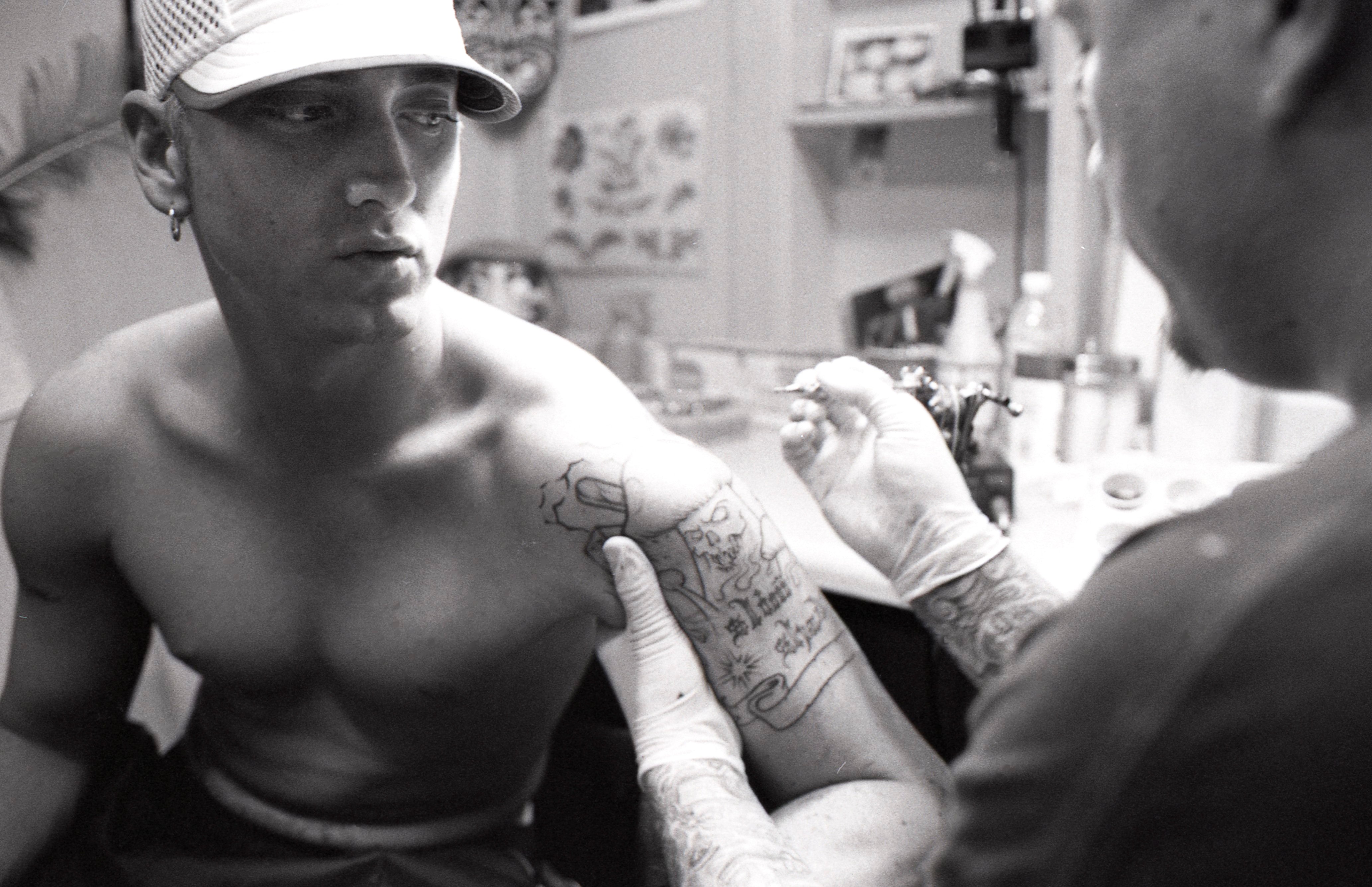 Eminem & Mr. Cartoon, Spotlight Tattoo Shop, Los Angeles, CA, 1999 Archival Pigment Print