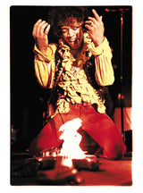 Jimi Hendrix guitar on fire color