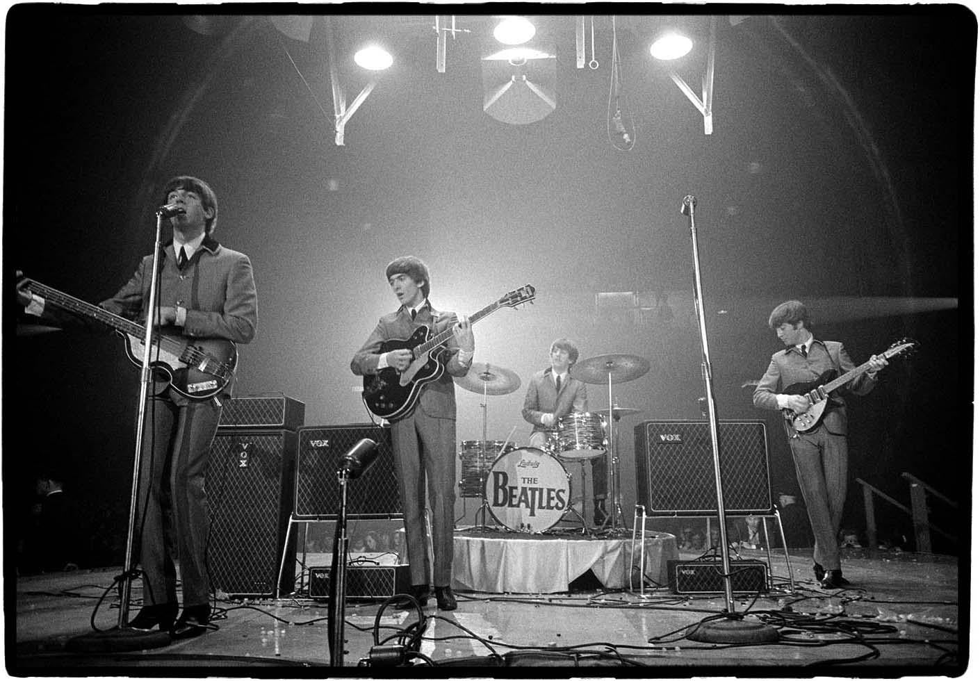 The Beatles performing February 11, 1964 Washington, DC.