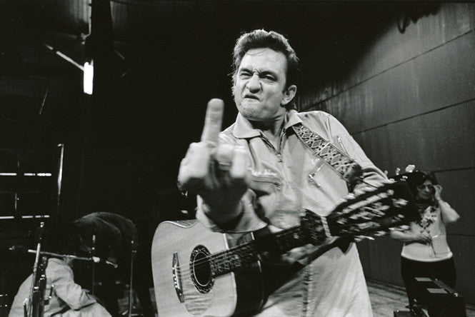 Johnny Cash at performing at San Quentin prison. 1969