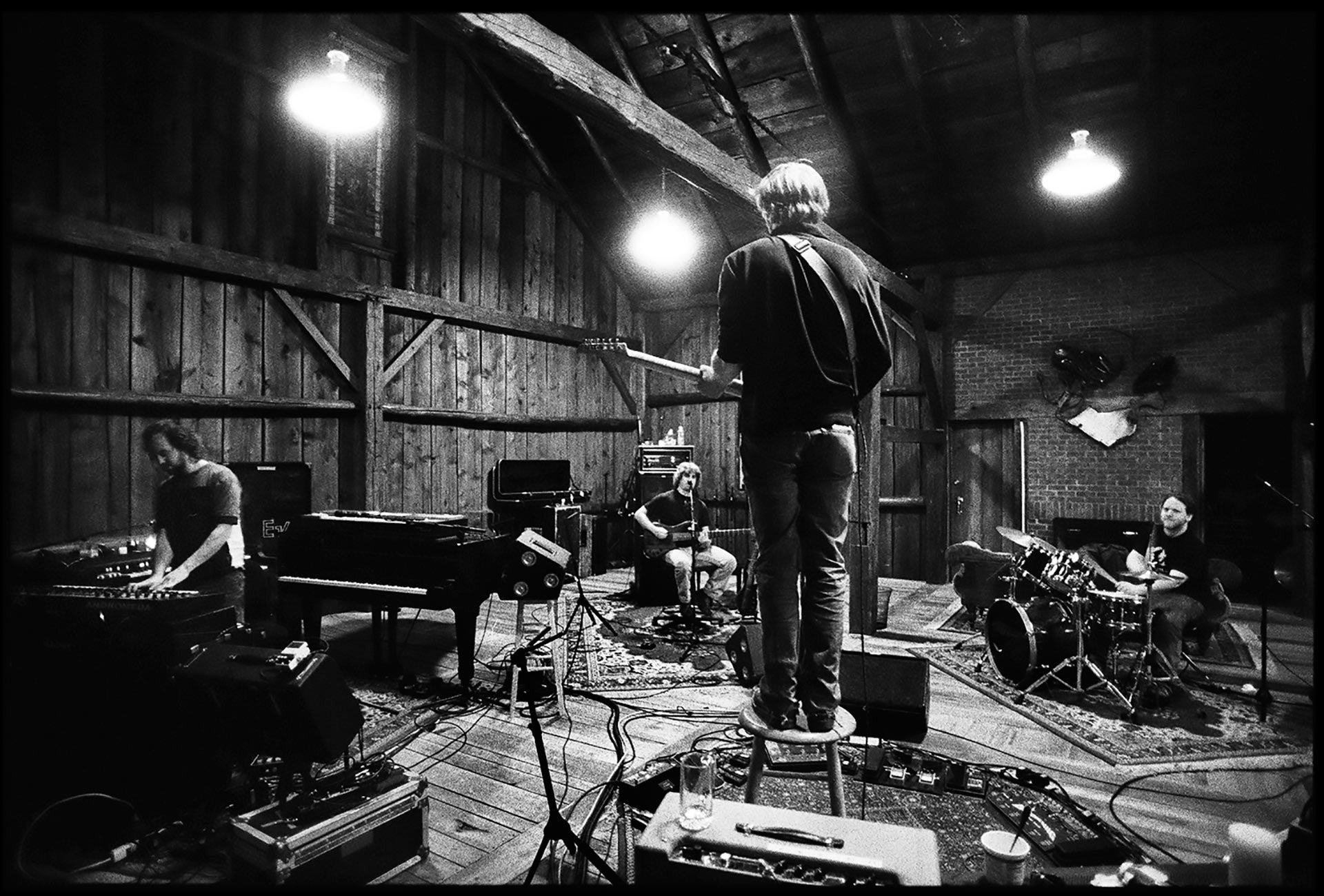 Phish rehearsing at the Barn. Burlington, VT 2002