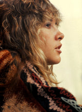 Stevie Nicks on board a press boat in Rotterdam Harbor, April, 1977.

Rotterdam, Netherlands