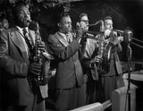 Charlie Parker and Miles Davis performing at the Royal Roost