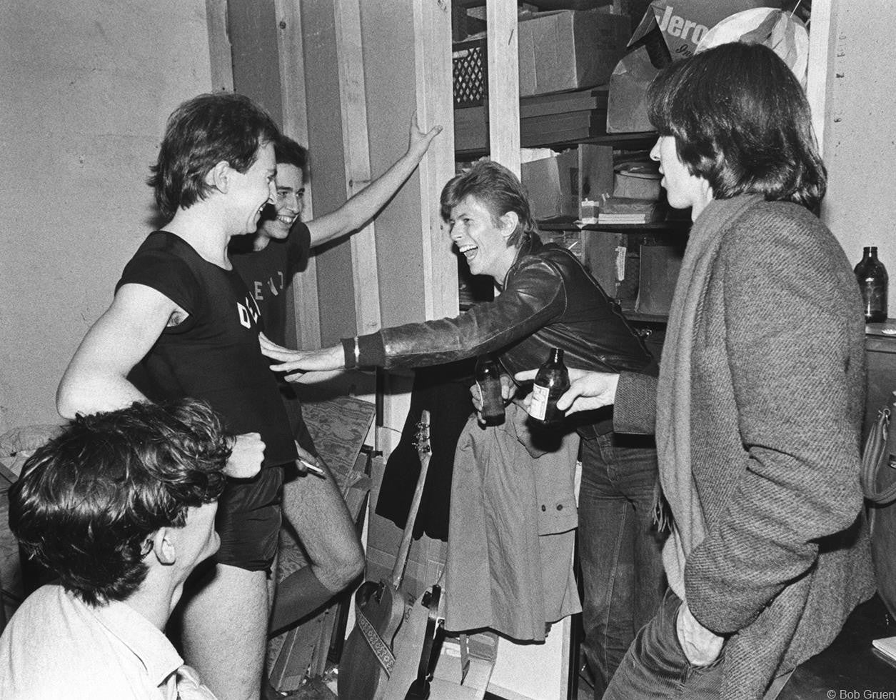 Devo and David Bowie, NYC, 1977