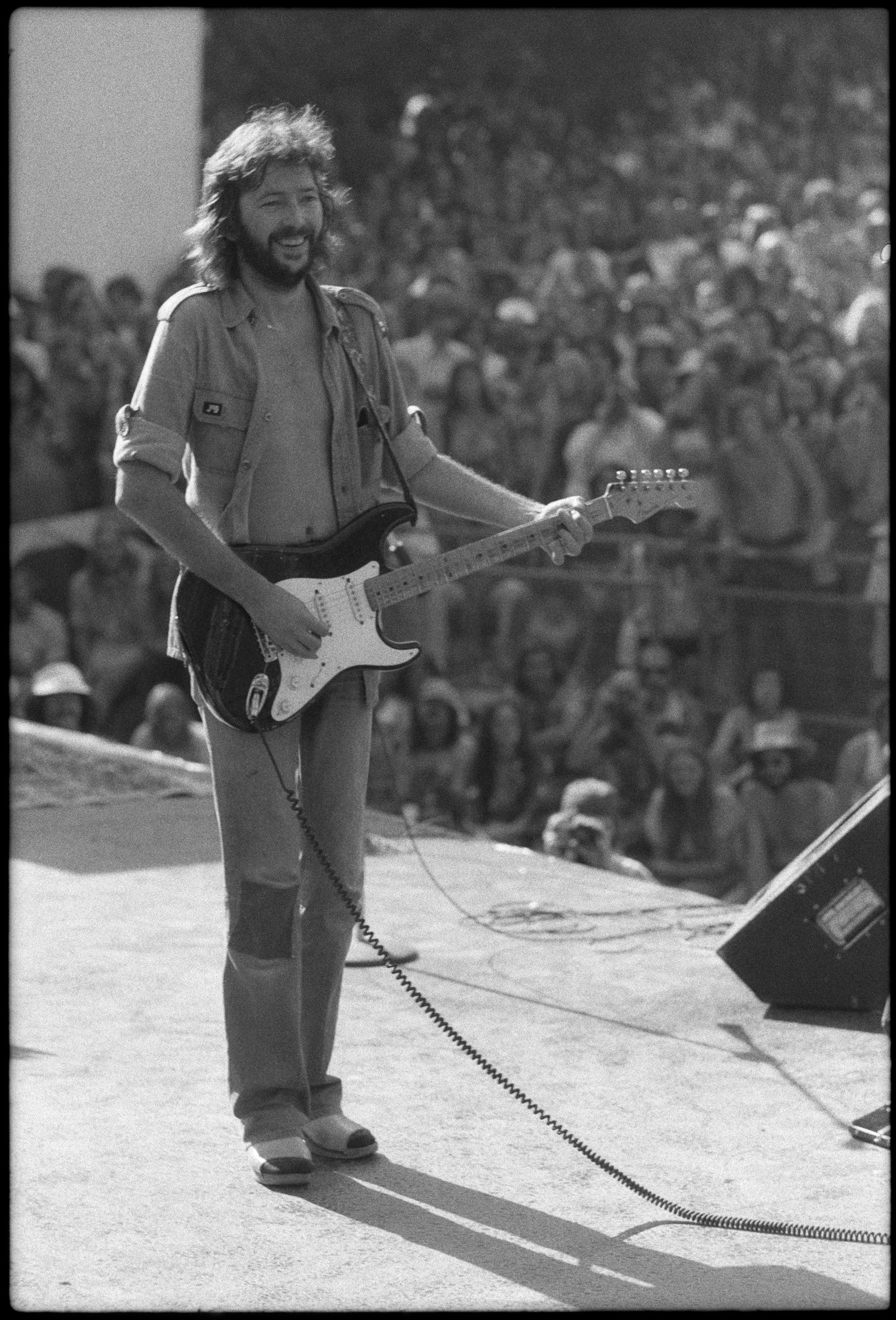 Eric Clapton performs at Stanford Univercity.
Stanford, CA. 1975