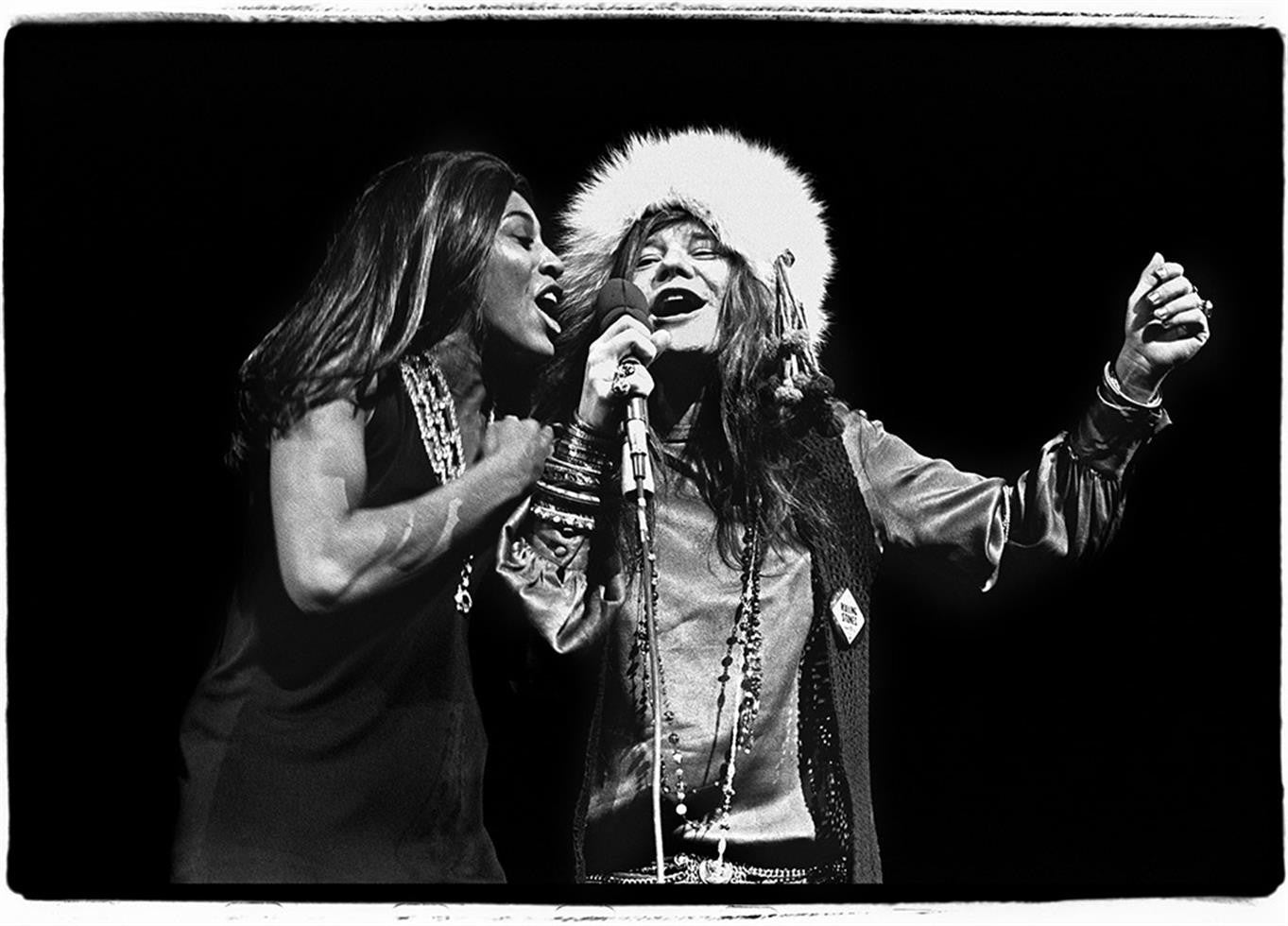 Janis Joplin joins Tina Turner on stage opening up for the Rolling Stones. November 1969