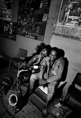Fela Kuti with Sandra Izsadore - backstage at the Shrine - Lagos - 1978