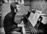 John Lennon composing in Los Angeles for the album "Mind Games".